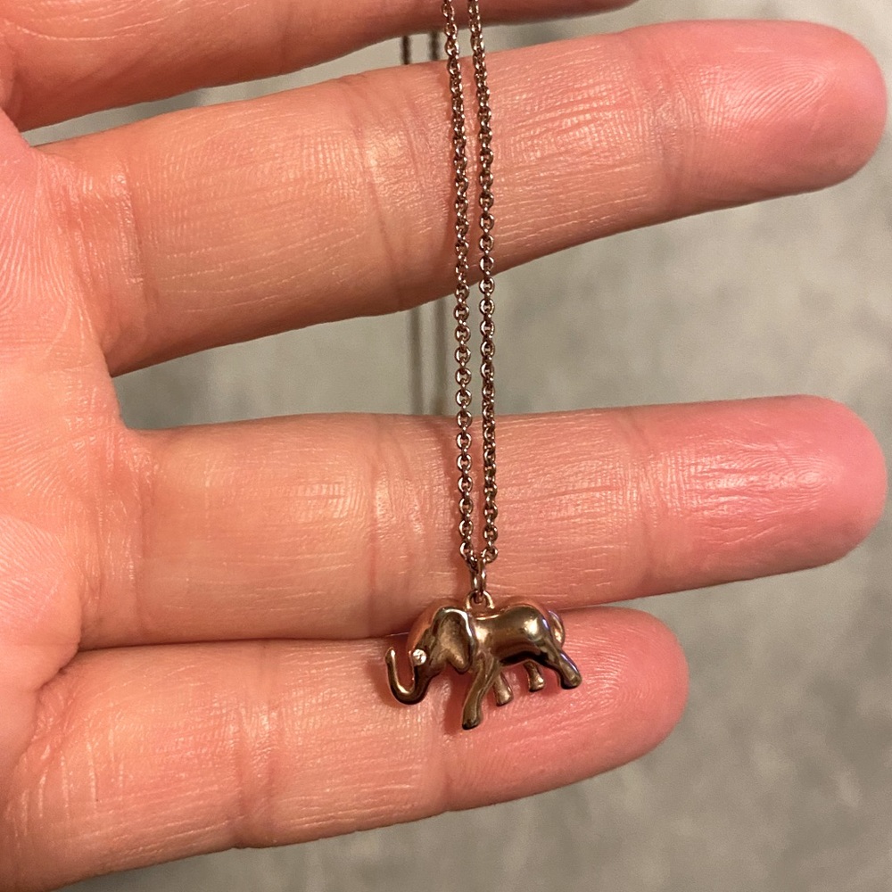 Kate Spade rose gold elephant necklace